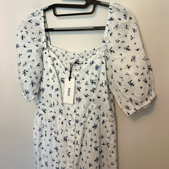 NEW RAHI Nicola Midi Dress Blue & White Floral - Picture 9 of 9